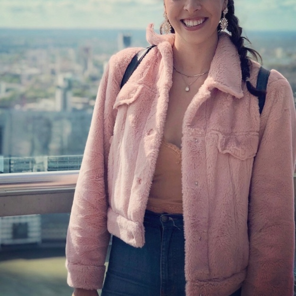 Fashion Nova Faux Fur Pink Jacket